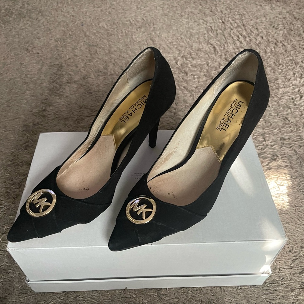 Michael Kors Black Heels with Gold Accent